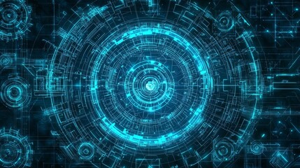 Fototapeta premium Futuristic digital design abstract background high-tech visualization dark environment macro view conceptual technology