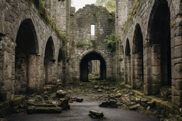 Explore the breathtaking interior of the castle featuring stunning arches and historic architecture