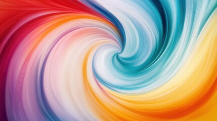 Obraz premium An abstract swirl of multicolored waves merging seamlessly, Representing the integration and unity of diverse perspectives, photography style