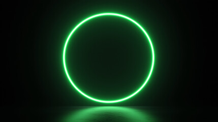 Obraz premium Glowing Green Neon Circle 