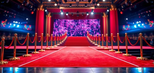 Red carpet spotlight illuminates the path to stage stardom