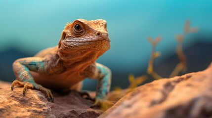Naklejka premium Lizard on a Rock