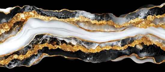 Fototapeta premium Abstract Gold, Black and White Resin Art