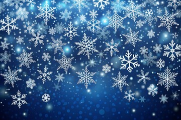 Blue christmas background with snowflakes