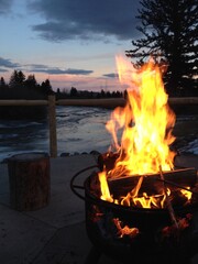 fire in the fireplace