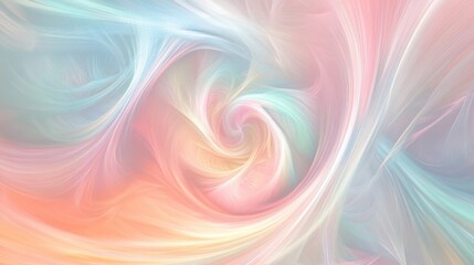 Obraz premium Abstract swirl of fiber optic lights in pastel tones, soft glowing effect 