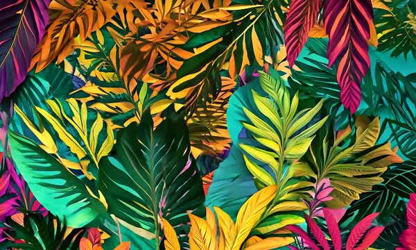 seamless pattern with leaves