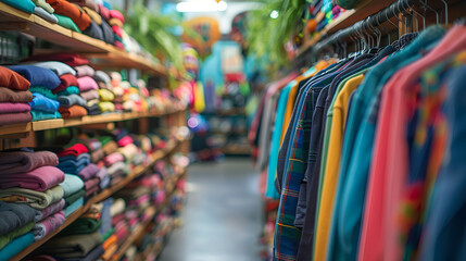 Obraz premium colorful clothes in a shop
