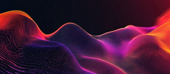 Obraz premium Abstract Digital Landscape: Vibrant Hues and Flowing Lines