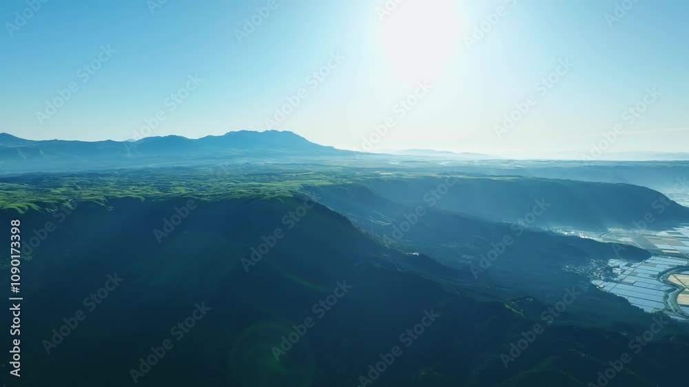Poster 空撮、風景、景色、道路、高原、平原、ドローン、自然、旅行、環境、グリーン、SDGs、サステナビリティ、青空、パノラマ、展望、地平線、俯瞰、ハイアングル、上から見た、見下ろす、景観、迫力、絶景、台地、大地、新緑、エコロジー、エコシステム、地球環境、環境保護、気候変動、サステナブル、持続可能な開発目標、グリーントランスフォーメーション、GX、SX、ESG投資、CSR、高地、山地、ダイナミック、地球、草