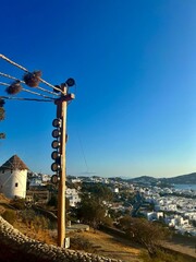 Obraz premium Mykonos windmills landscape