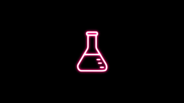 recommend clip art: Glowing neon line test tube and flask chemical laboratory test icon. Chemical laboratory test. Laboratory glassware. Colorful outline concept.