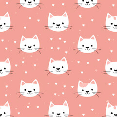 cute cat pattern background illustration