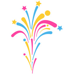 Colorful Fireworks Celebration Elements Illustration