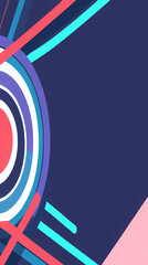 Abstract Geometric Shapes with Blue, Red, and Pink Colors