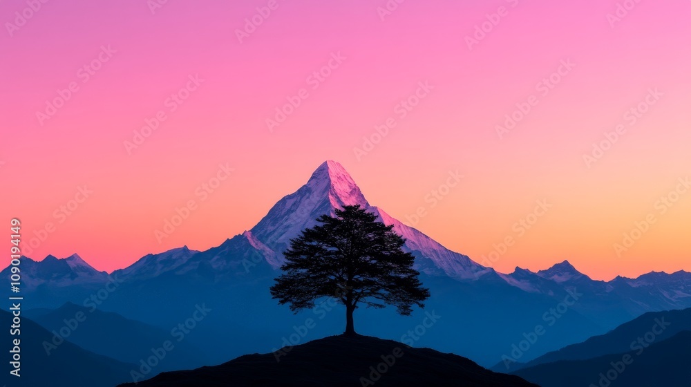 Wall mural Majestic Mountain Majesty at Sunrise 