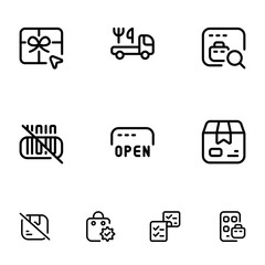 Fototapeta premium E-Commerce Line Icons Set Vol. 4