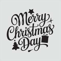 Naklejka premium Merry Christmas vector silhouette calligraphy letter Design