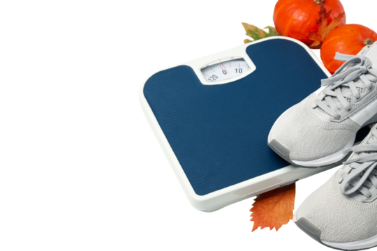 PNG, Autumn sports, sneakers with weights isolated on white background.