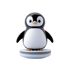 Obraz premium Adorable 3D Render of a Cartoon Penguin on a Circular Platform