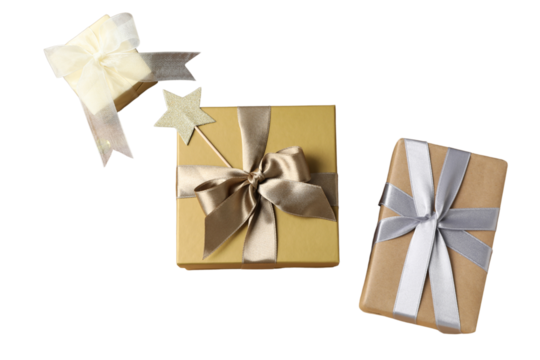 PNG, Mystery box, golden square boxes isolated on white background.