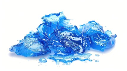 Fototapeta premium Blue Stroke of Paint Brush on White Background - A Captivating Mark of Creativity. The Vivid Blue Stroke, Left by the Paint Brush, Standing Out Against the Purity of White. Its Fluid Form and Color 