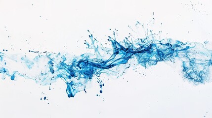 Blue Stroke of Paint Brush on White Background - A Captivating Mark of Creativity. The Vivid Blue Stroke, Left by the Paint Brush, Standing Out Against the Purity of White. Its Fluid Form and Color