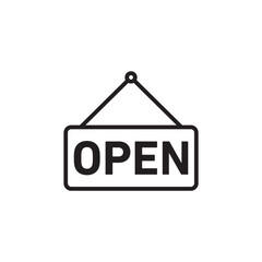 Open sign thin line vector icon