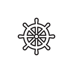 Ship wheel thin line vector icon