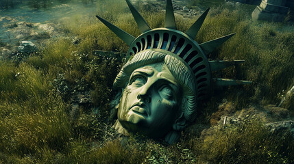 The Statue of Liberty in the apocolyps