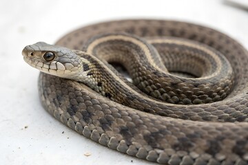 Obraz premium close up of a snake on a white background