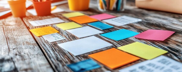 A close-up of a 2025 vision board with blank sticky notes and papers, inviting ideas for career, health, and personal growth