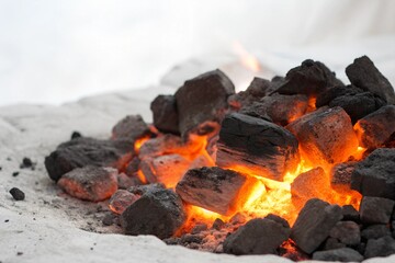 fire burning in a fireplace