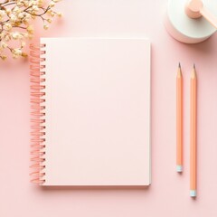 Creative workspace setup home office stationery styled bright environment top view inspiration for productivity