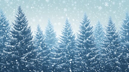 Fototapeta premium Snowy Forest Winter Scene
