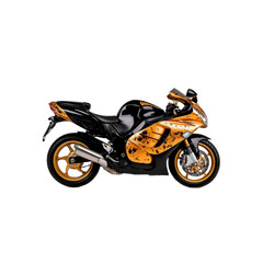 Fototapeta premium Sleek Black and Gold Custom Motorcycle Studio Shot