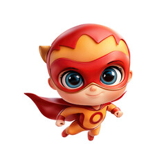 Fototapeta premium Adorable 3D Render of a Baby Superhero in Flight