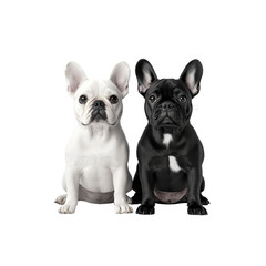 Fototapeta premium Adorable French Bulldog Puppies Black and White Pair