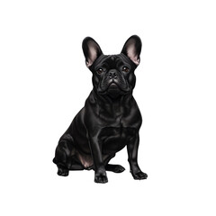 Majestic Black French Bulldog A Striking Portrait