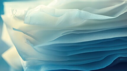Obraz premium Close-Up View of Soft Layers of White Fabric in Gentle Light Create a Dreamy and Ethereal Atmosphere for Textiles and Fashion Inspiration