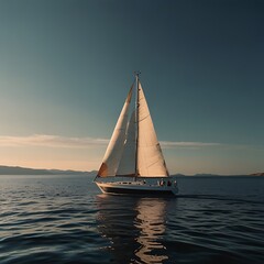 Fototapeta premium sailboat at sunset