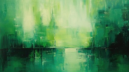 Naklejka premium Lush green abstracts in natural serenity