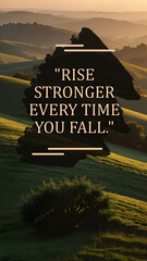 Motivational quote about resilience and bouncing back, perfect for wall decor or social media content.