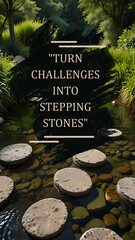 Motivational quote about using obstacles for growth, ideal for inspirational designs, social media posts or posters.