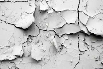 Obraz premium Cracked paint on a white surface. Perfect for design, background, or texture.