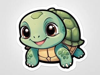 Obraz premium cute tortoise sticker