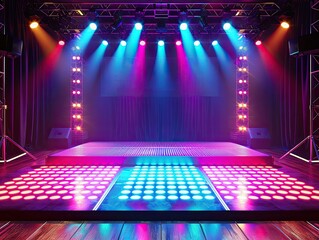Stage with illuminated dance floor