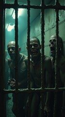 Zombies Captured Behind Bars in a Creepy Prison Cell
