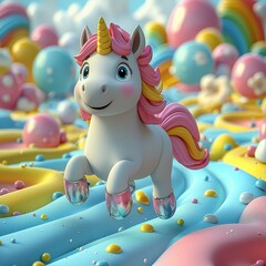 Fototapeta premium Candyland Unicorn Adventure 