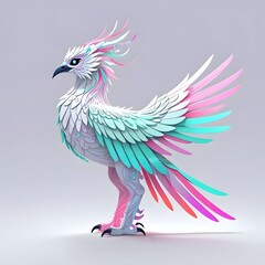Fototapeta premium Peacock feather vector illustration, isolated on white background, with detailed bird feathers and tropical design elements
